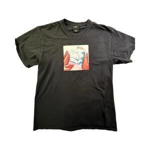 Huff Men’s Black Graphic T-shirt Size Large Ice Cube Red Nails Streetwear Skate